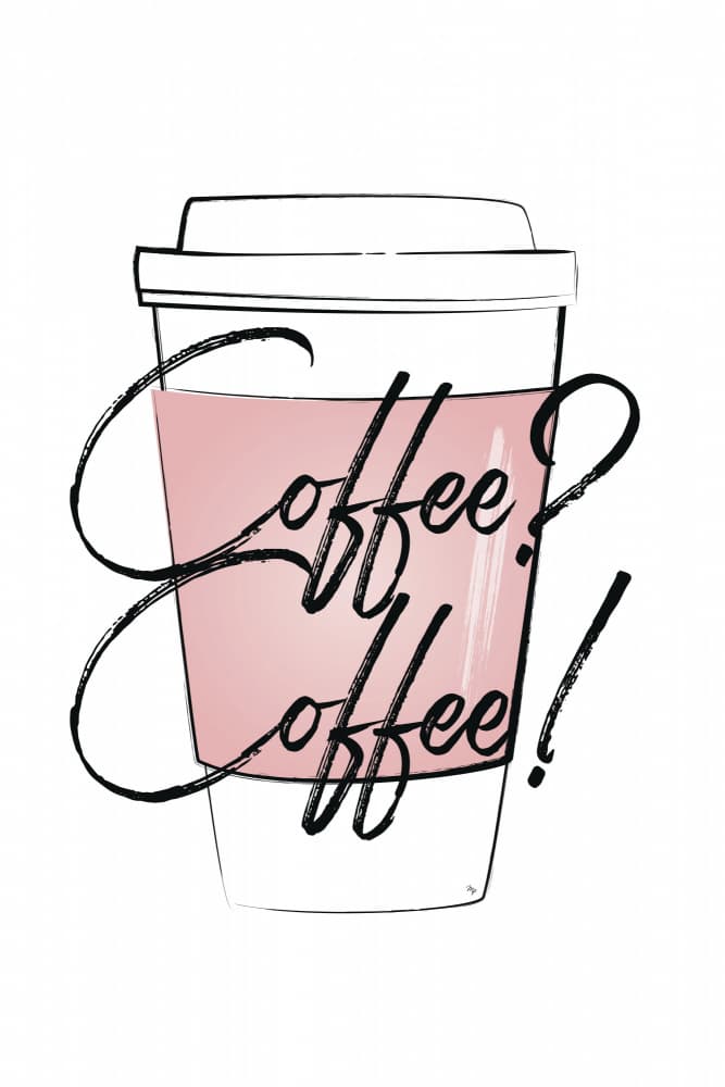 Pink Coffee Cup Question by Martina — canvas wall art