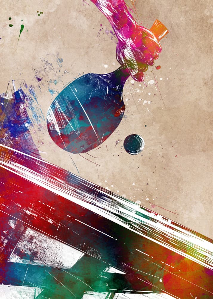 Colorful Ping Pong Action by Justyna Jaszke — canvas wall art