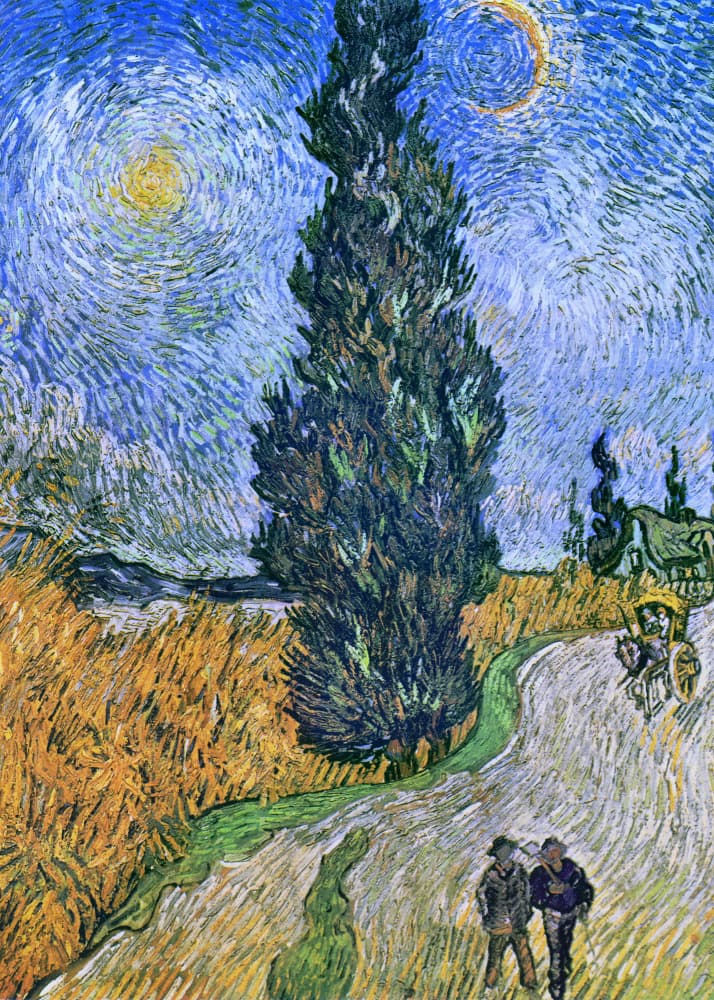 Vincent Van Gogh's Road With Cypress and Star 1890 by Vincent Van Gogh — canvas wall art
