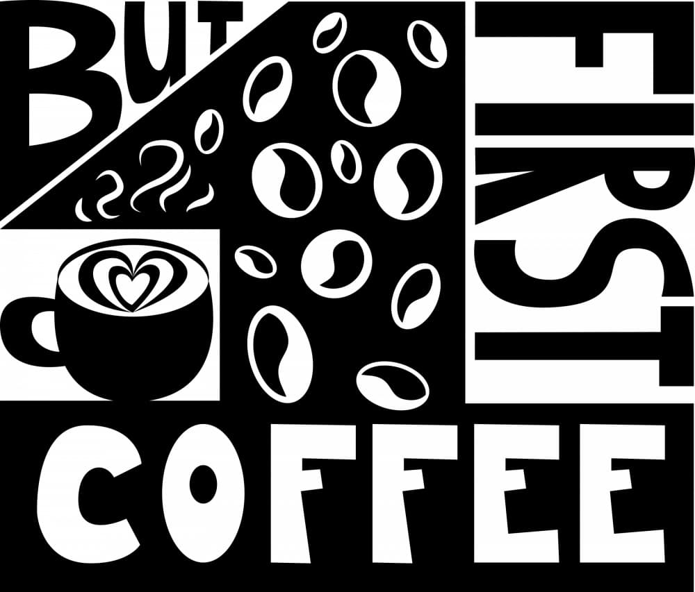 But First Coffee Quote by Marika Barsrsind — canvas wall art