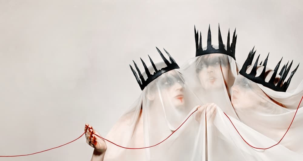 Dark Crowns Red Thread by Angelina Goncharova — canvas wall art