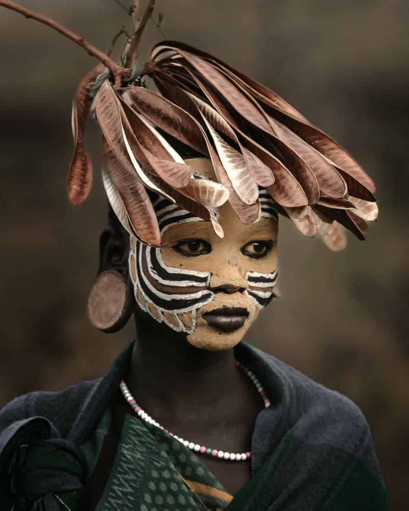 African Adornment Portrait by Tori E Bohn — canvas wall art
