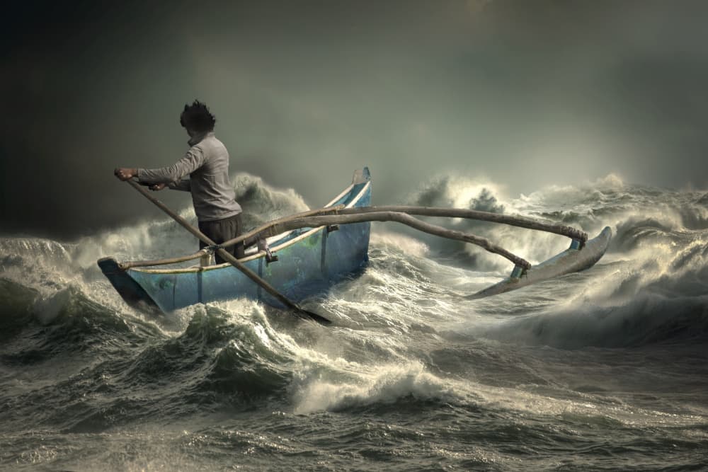 Man Against The Storm by Marcel Egger — canvas wall art