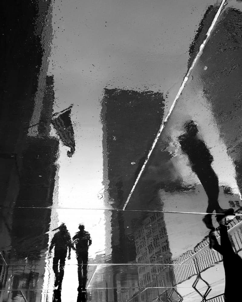 Urban Reflections Walk by Ivan Lesica — canvas wall art