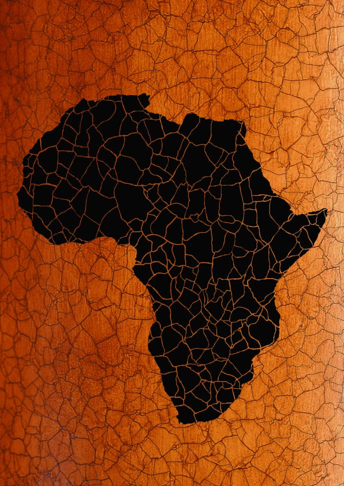 Cracked Africa Map by Carlo Kaminski — canvas wall art