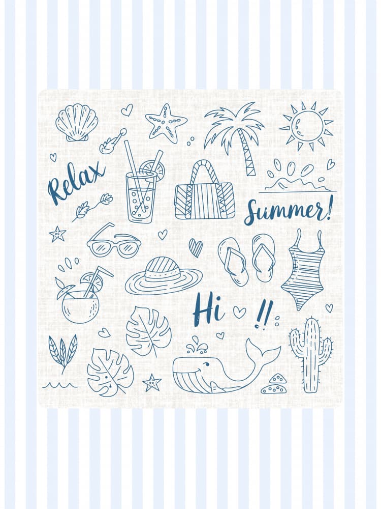 Tropical Summer Doodles by Jolly and Dash — canvas wall art