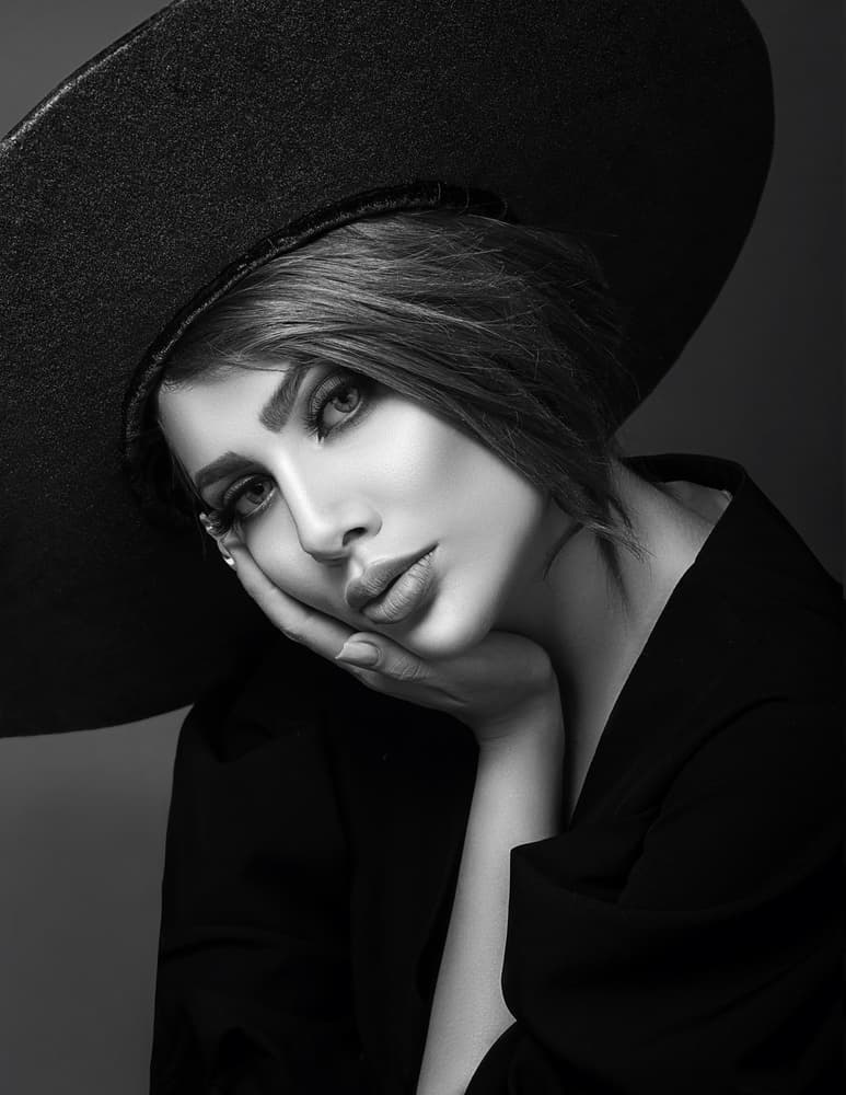 Mysterious Hat Portrait by amir behzadi — canvas wall art