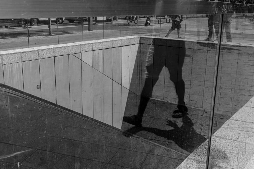 Urban Reflection Walk by Corinne Spector — canvas wall art