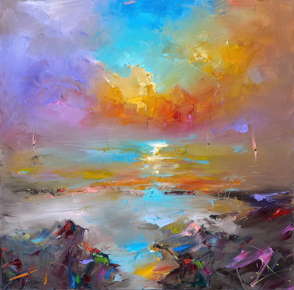 Colorful Ocean Sunset by Stanislav Lazarov — canvas wall art