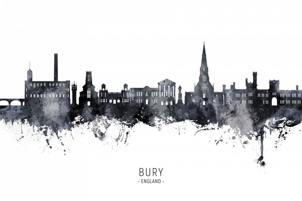 Bury England Skyline by Michael Tompsett — canvas wall art