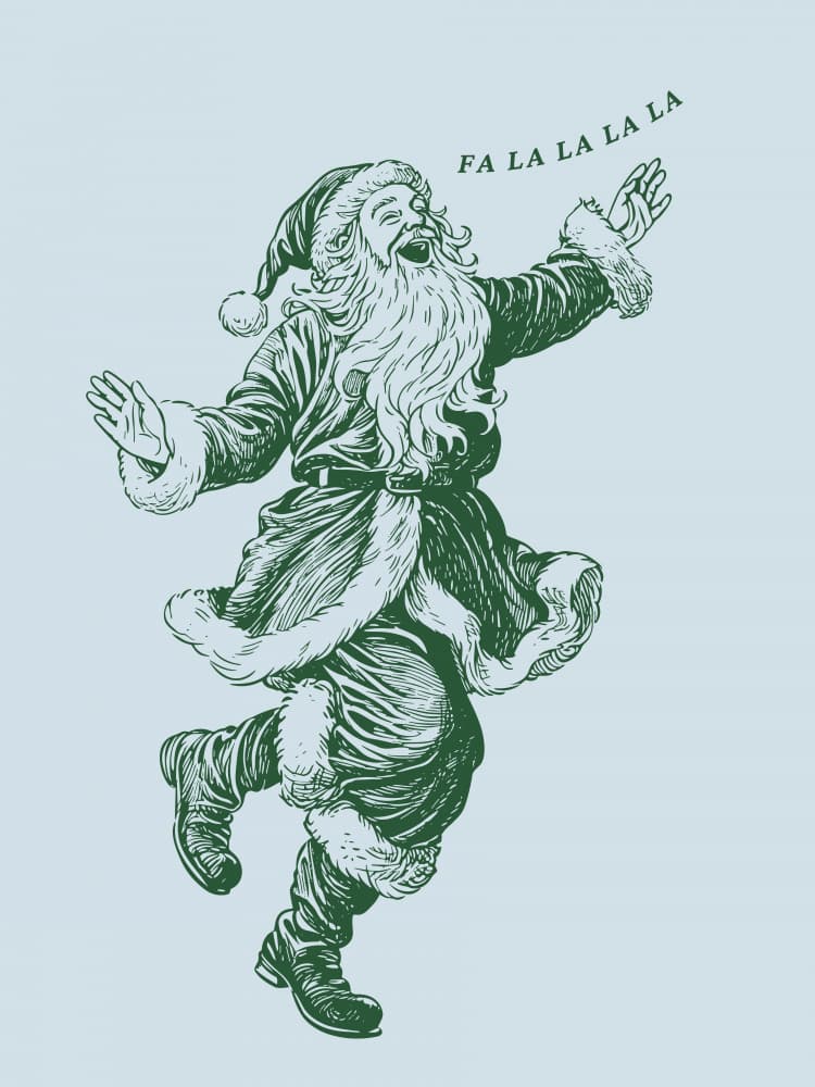 Jolly Santa Fa La La by Ohkimiko — canvas wall art