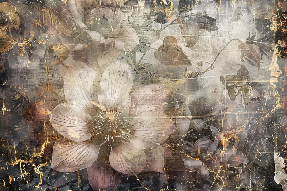 Distressed Golden Bloom by Rafal Kulik — canvas wall art