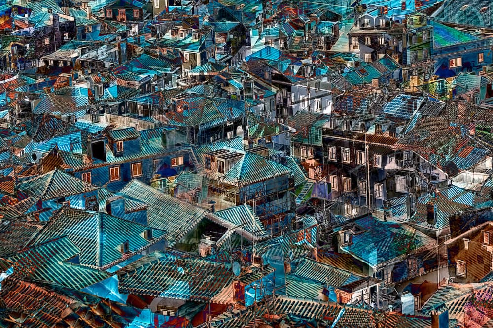 Vibrant City Rooftops by Lucie Gagnon — canvas wall art