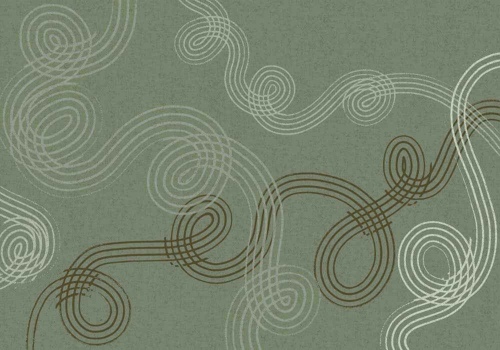 Flowing Green Lines by Annick — canvas wall art