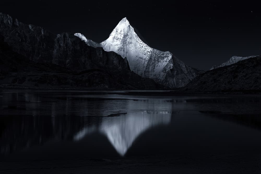 Night Mountain Reflection by Selions(陈磊) — canvas wall art