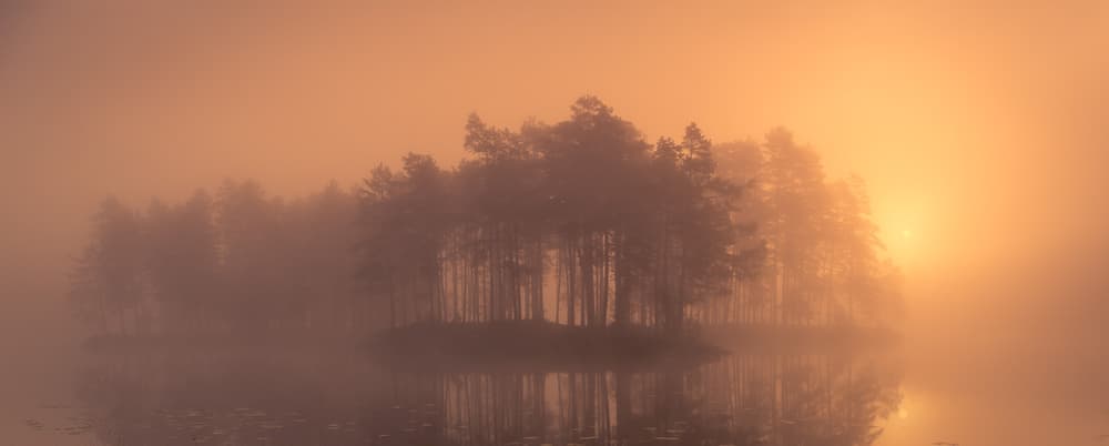 Golden Mist Island by Andreas Christensen — canvas wall art
