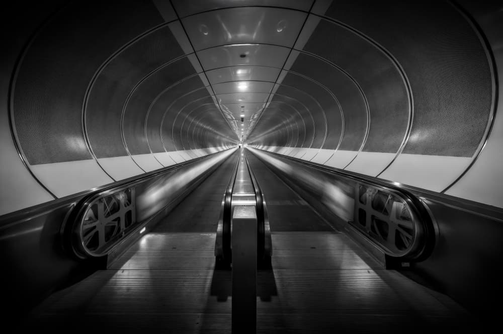 Futuristic Subway Tunnel by Wim Denijs — canvas wall art