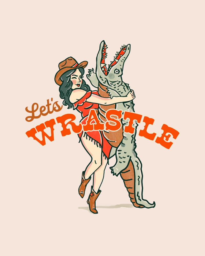 Lets Wrastle Poster by The Whiskey Ginger — canvas wall art
