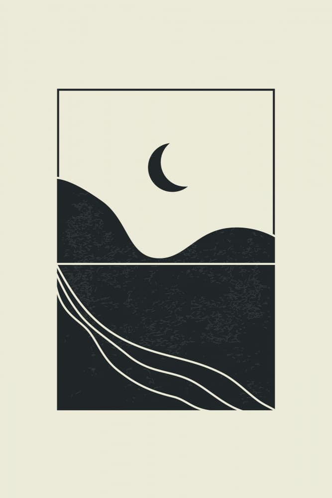 Crescent Moon Landscape by jay stanley — canvas wall art