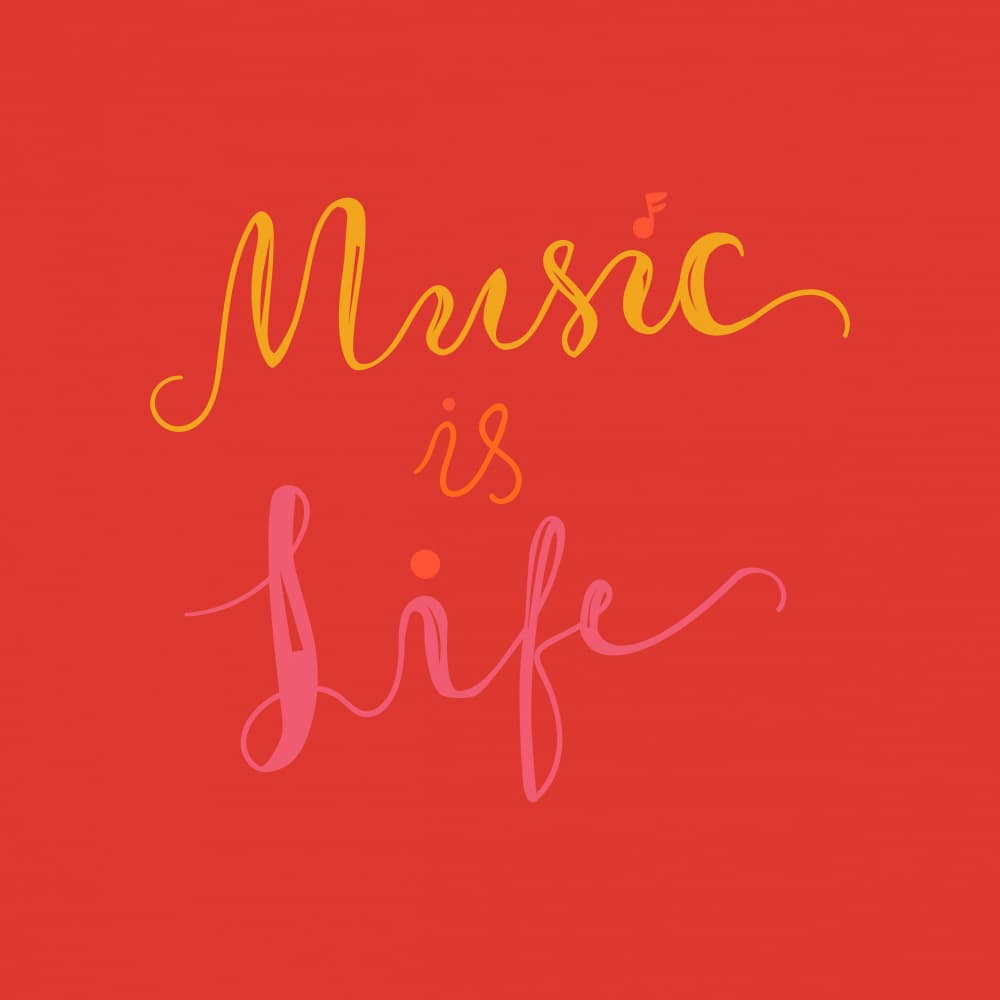 Music Is Life Quote by Marika Barsrsind — canvas wall art