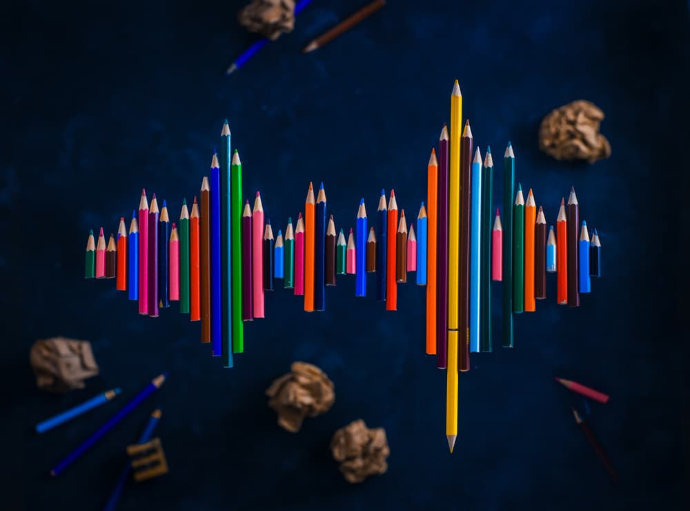 Vibrant Pencil Spectrum by Dina Belenko — canvas wall art