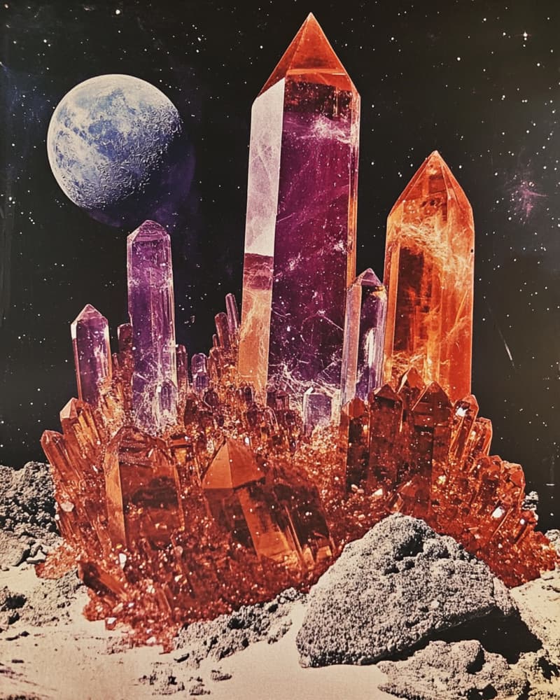Glowing Crystal Moonscape by Samantha Hearn — canvas wall art