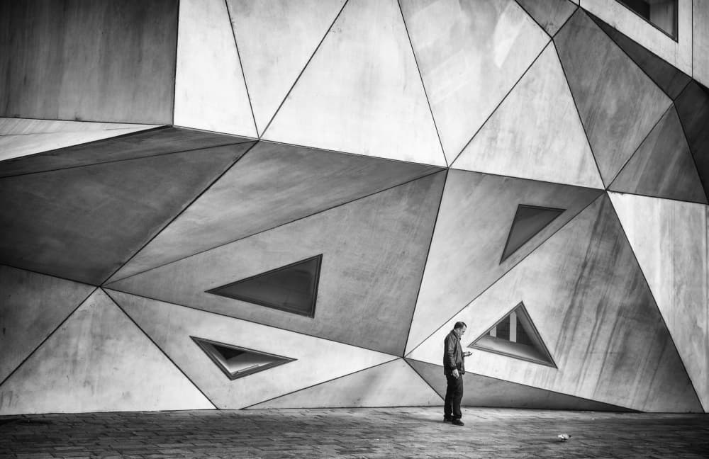 Urban Geometric Man by Tomer Eliash — canvas wall art