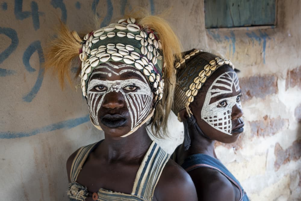 Striking Tribal Faces by Elena Molina — canvas wall art