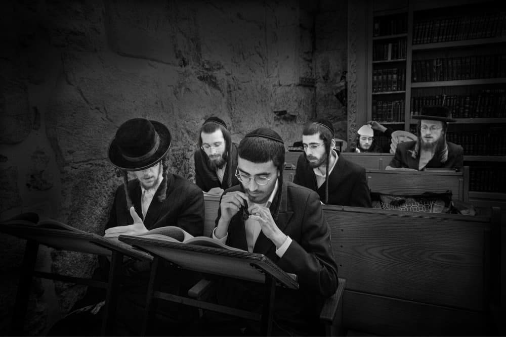 Orthodox Scholars Studying by Dennis Zhang — canvas wall art