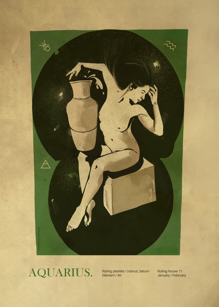 Aquarius Water Bearer by Dion Gem — canvas wall art