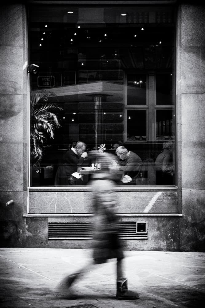 Blurred City Cafe by Jurij Bizjak — canvas wall art
