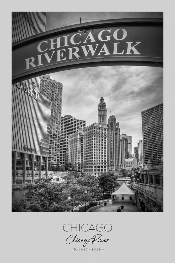 Chicago Riverwalk City by Melanie Viola — canvas wall art