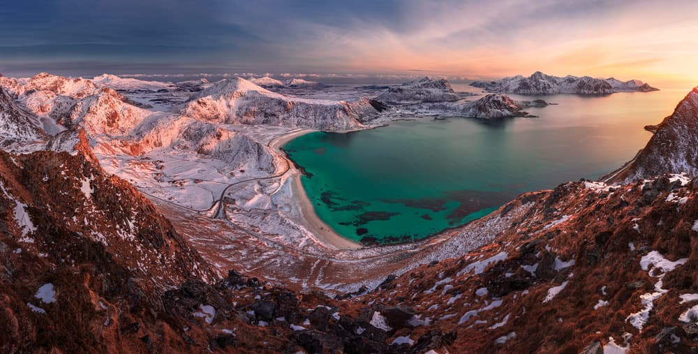 Snowy Mountains Turquoise Bay by Jan Šmíd Master QEP — canvas wall art
