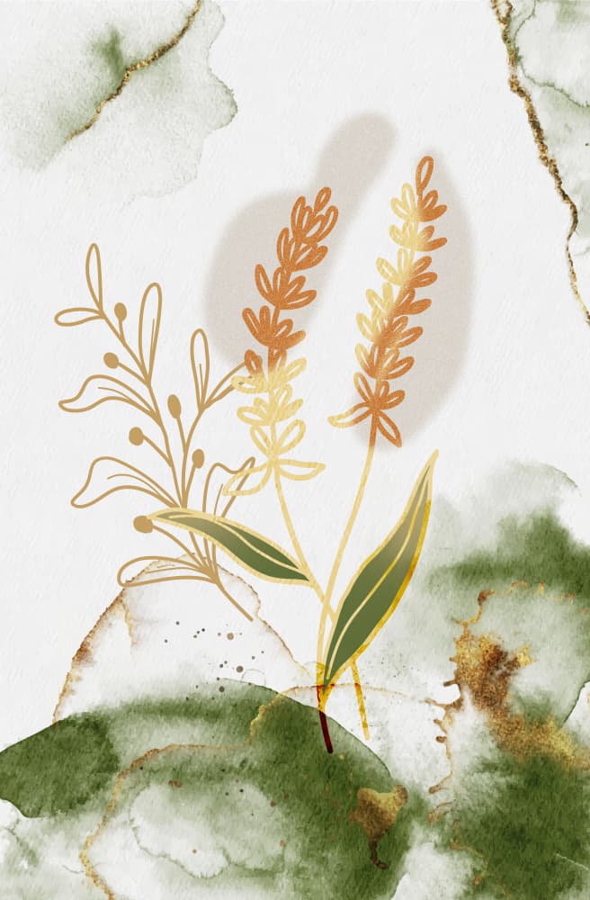 Elegant Gold Botanicals by Fadil Roze — canvas wall art