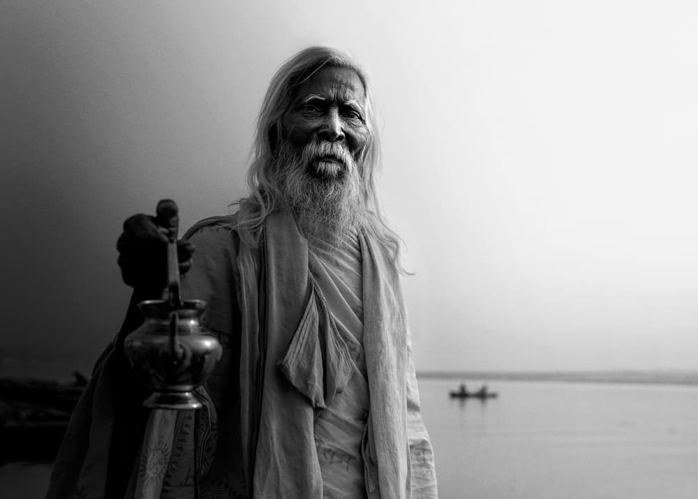 Wise Indian Sadhu by Sefa Yamak — canvas wall art