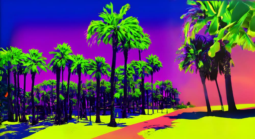 Neon Palm Paradise by Cicero Spin — canvas wall art
