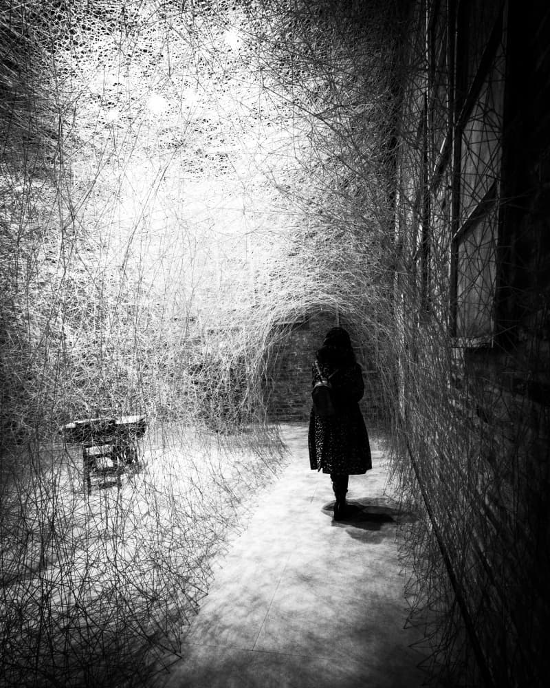 Girl In Tangled Tunnel by Sofie Steenhoudt — canvas wall art