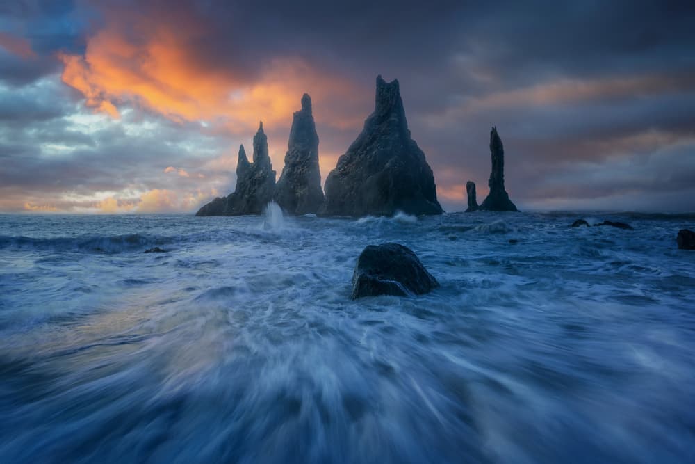 Dramatic Sea Stacks Sunset by David Martin Castan — canvas wall art
