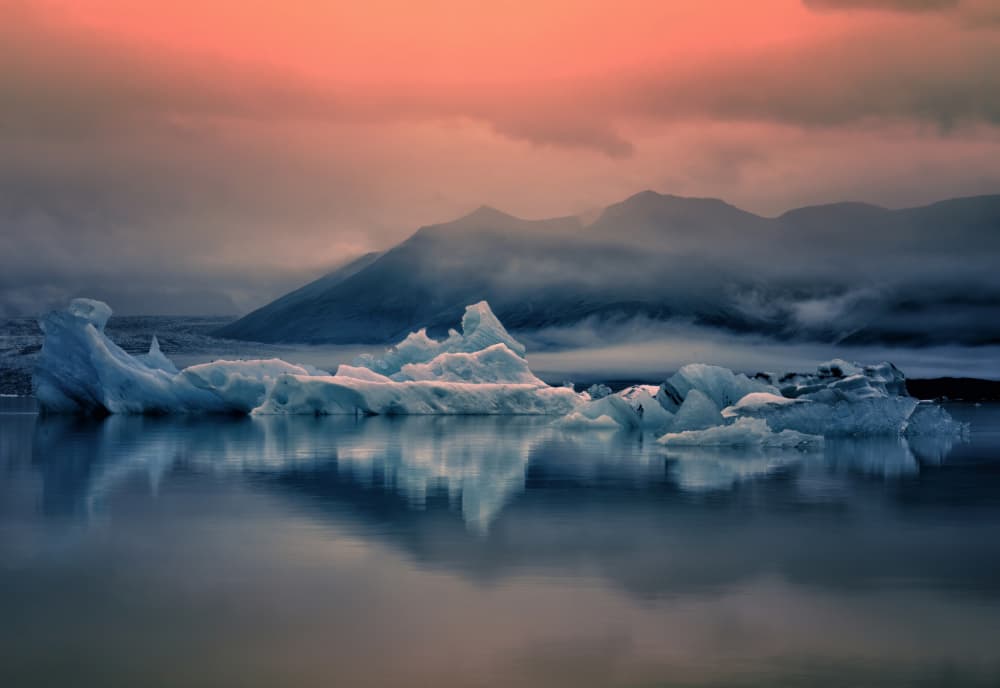 Twilight Iceberg Lagoon by Shi &amp Wei — canvas wall art