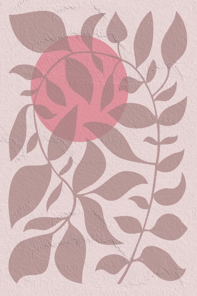 Pink Sun Leaves by Martina — canvas wall art
