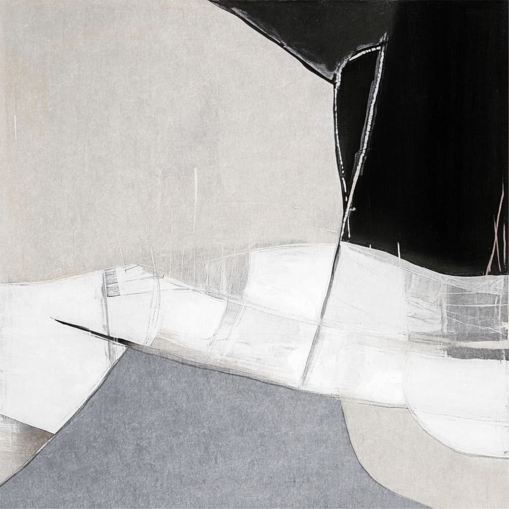 Monochrome Abstract Composition by Alma — canvas wall art