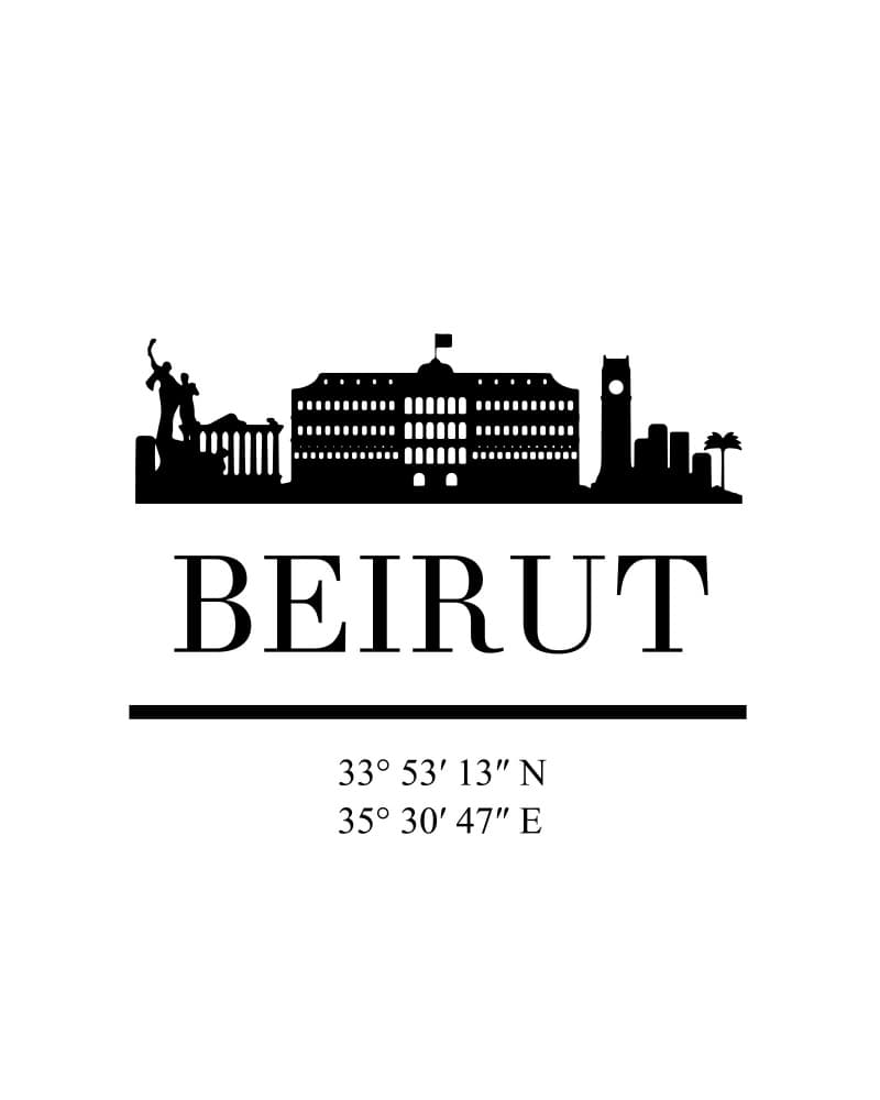 Beirut City Skyline by Emiliano Deificus — canvas wall art