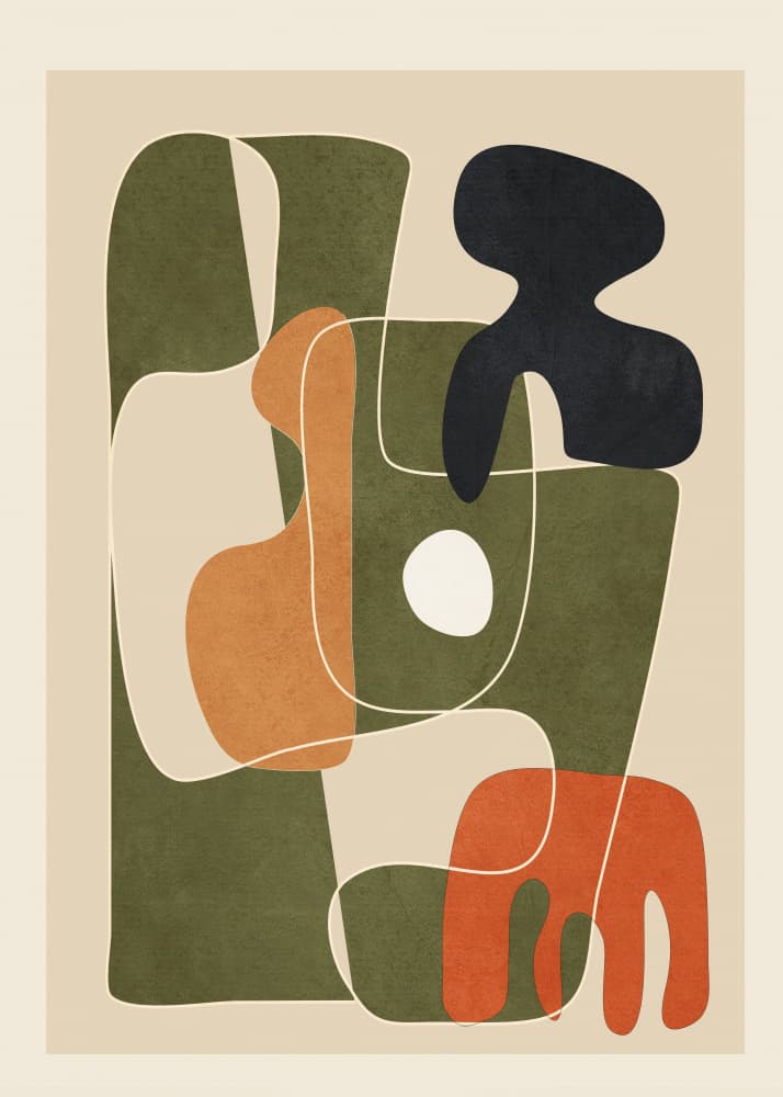 Mid-Century Abstract Forms by Nadjaa — canvas wall art