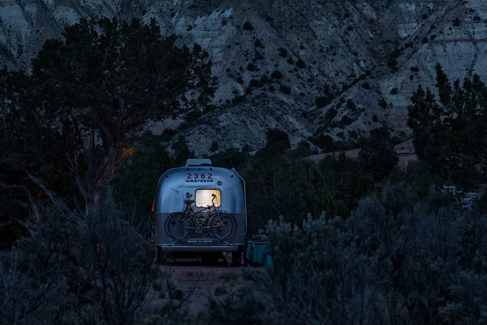 Cozy Camper Mountain Night by Andreas Klesse — canvas wall art