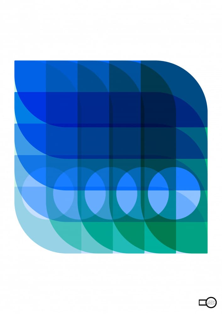 Serene Blue Green Flow by Leigh Bagley — canvas wall art