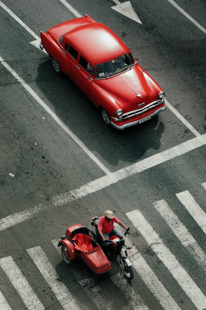 Cuban Red Street Scene by Andy Bauer — canvas wall art