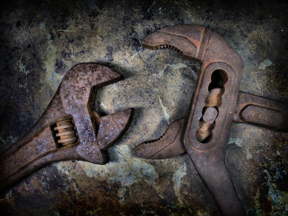 Rusty Old Wrenches by Jimmy Hoffman — canvas wall art