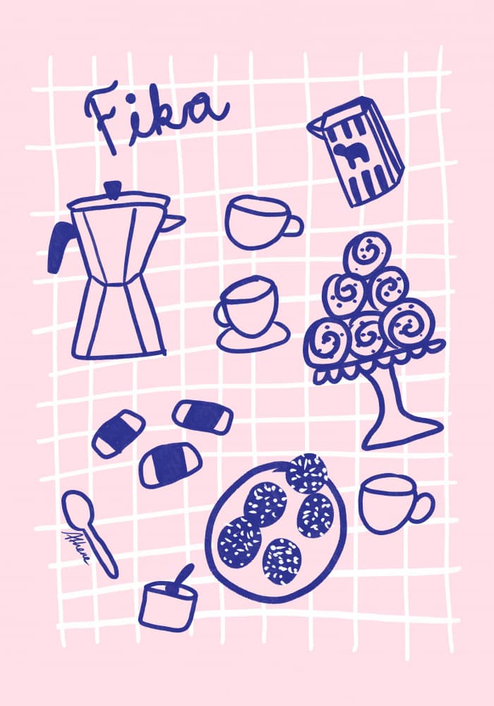 Fika by Athene Fritsch — canvas wall art