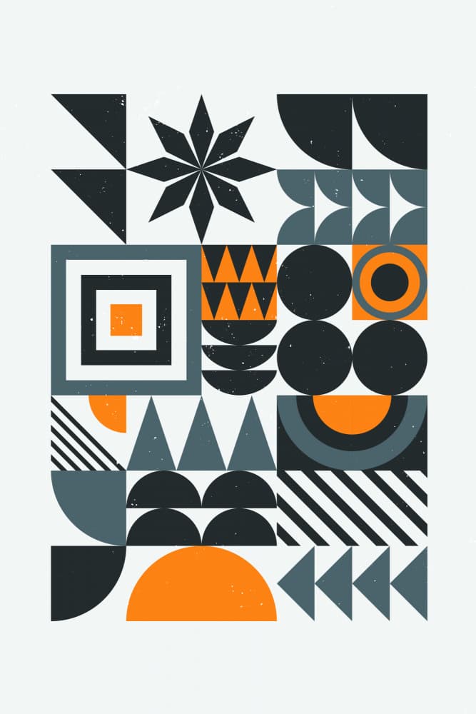 Retro Geometric Shapes by jay stanley — canvas wall art