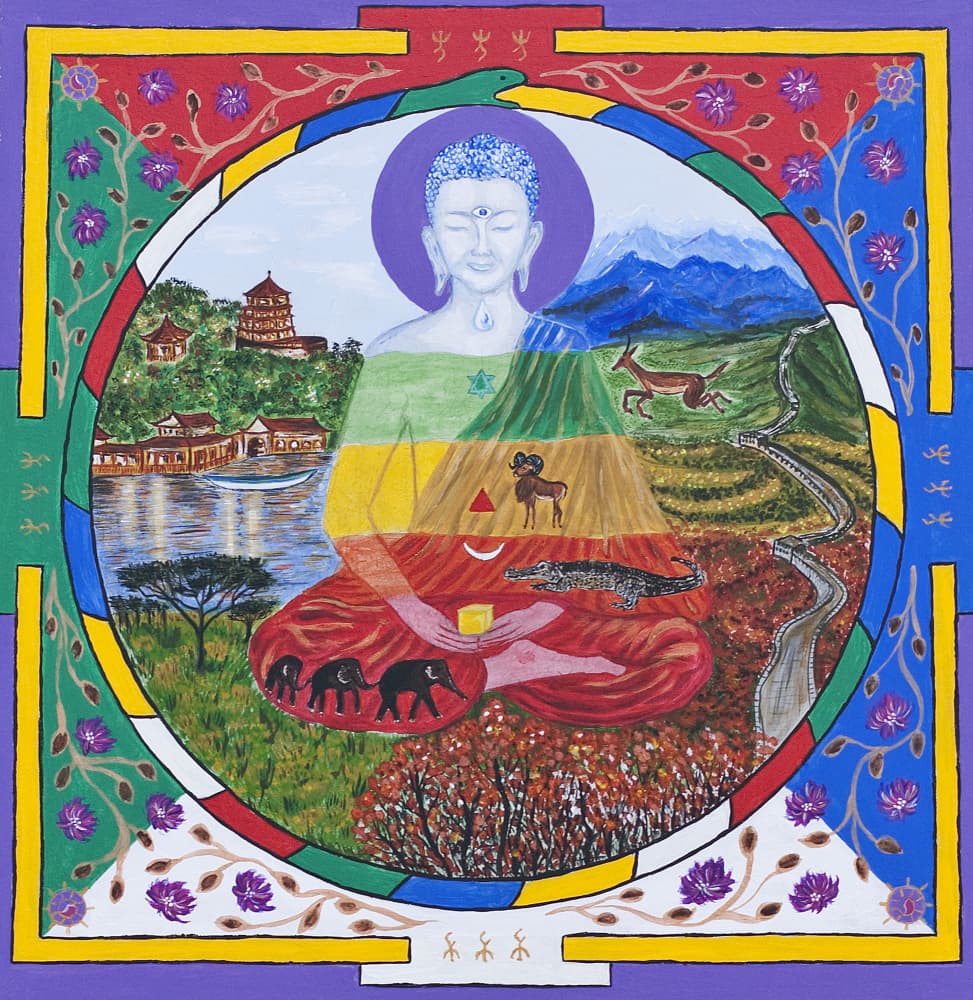 Meditating Buddha Mandala by Lena Kolambet — canvas wall art
